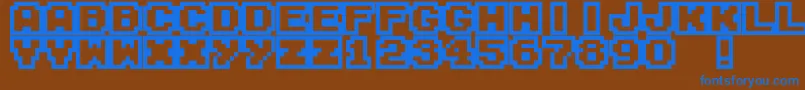 フォントM04FatalFury – 茶色の背景に青い文字