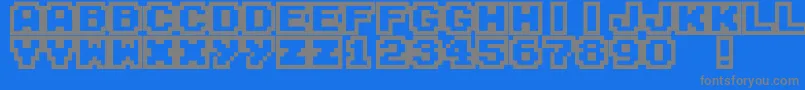 フォントM04FatalFury – 青い背景に灰色の文字