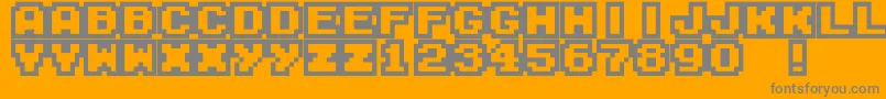 Fonte M04FatalFury – fontes cinzas em um fundo laranja