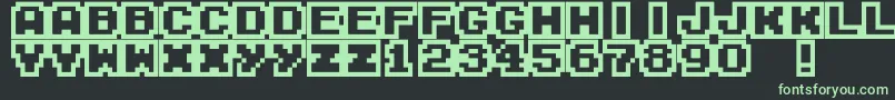 M04FatalFury-Schriftart – Grüne Schriften auf schwarzem Hintergrund