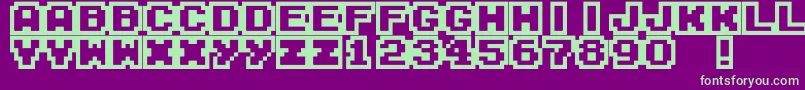 Fonte M04FatalFury – fontes verdes em um fundo violeta