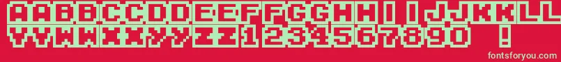 フォントM04FatalFury – 赤い背景に緑の文字