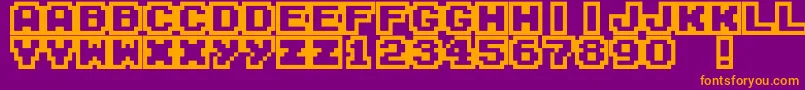 M04FatalFury-fontti – oranssit fontit violetilla taustalla