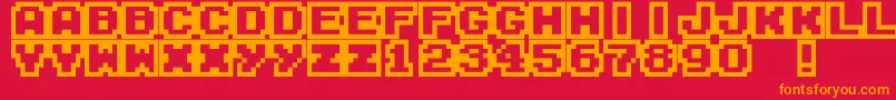 フォントM04FatalFury – 赤い背景にオレンジの文字