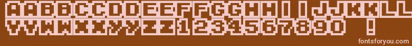 M04FatalFury Font – Pink Fonts on Brown Background