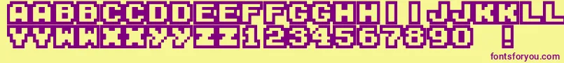 M04FatalFury Font – Purple Fonts on Yellow Background