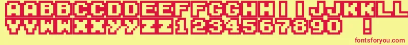 M04FatalFury Font – Red Fonts on Yellow Background