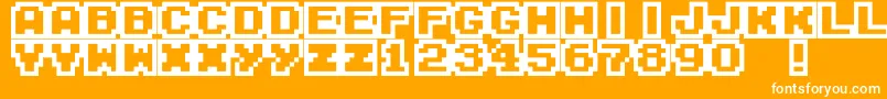 M04FatalFury-fontti – valkoiset fontit oranssilla taustalla