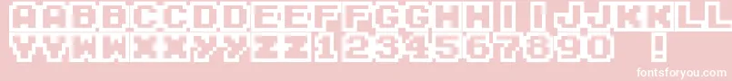 M04FatalFury-fontti – valkoiset fontit vaaleanpunaisella taustalla