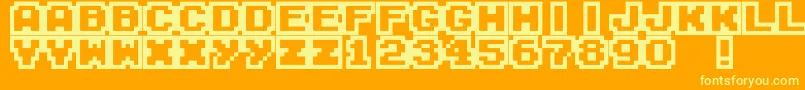 Czcionka M04FatalFury – żółte czcionki na pomarańczowym tle
