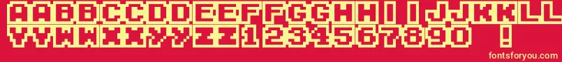 M04FatalFury Font – Yellow Fonts on Red Background