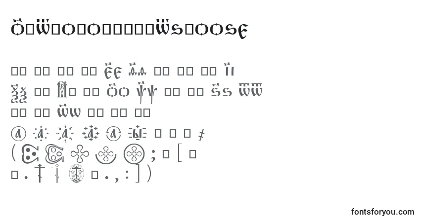 Czcionka OrthodoxDigitsLoose – alfabet, cyfry, specjalne znaki