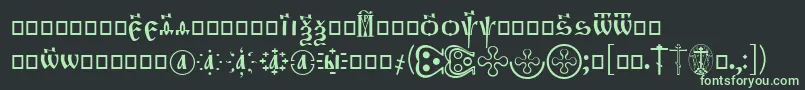 OrthodoxDigitsLoose-fontti – vihreät fontit mustalla taustalla
