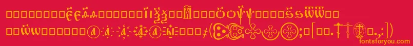 OrthodoxDigitsLoose Font – Orange Fonts on Red Background