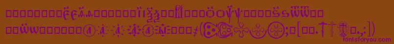 OrthodoxDigitsLoose Font – Purple Fonts on Brown Background