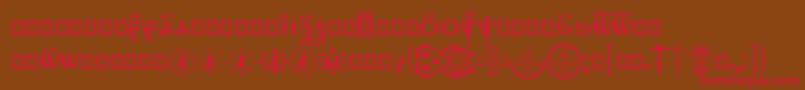 OrthodoxDigitsLoose Font – Red Fonts on Brown Background