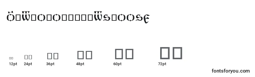 Размеры шрифта OrthodoxDigitsLoose