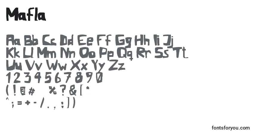Schriftart Mafla – Alphabet, Zahlen, spezielle Symbole
