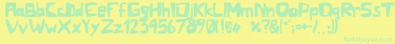 Mafla Font – Green Fonts on Yellow Background