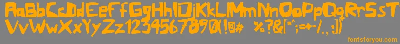 フォントMafla – オレンジの文字は灰色の背景にあります。