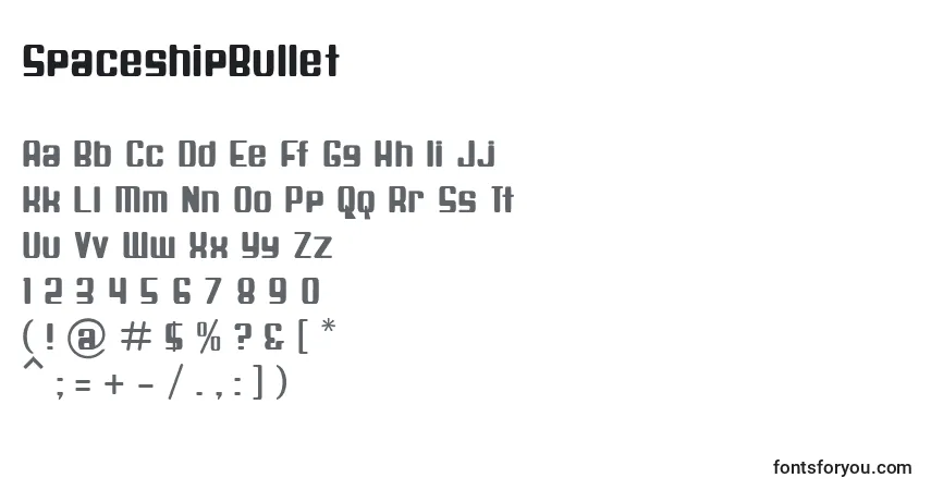 Шрифт SpaceshipBullet – алфавит, цифры, специальные символы