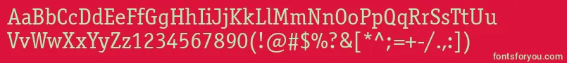 Osr45C Font – Green Fonts on Red Background