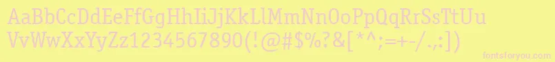 Osr45C-fontti – vaaleanpunaiset fontit keltaisella taustalla