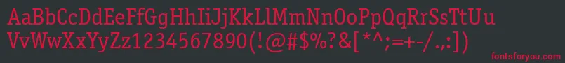 Osr45C Font – Red Fonts on Black Background
