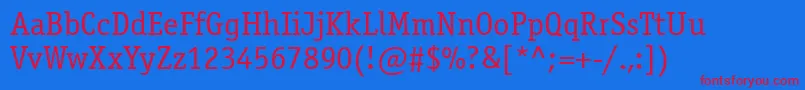 Osr45C Font – Red Fonts on Blue Background
