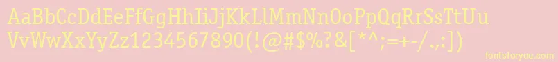 Osr45C-Schriftart – Gelbe Schriften auf rosa Hintergrund