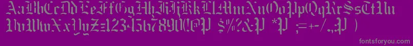 フォントNakedMonk – 紫の背景に灰色の文字