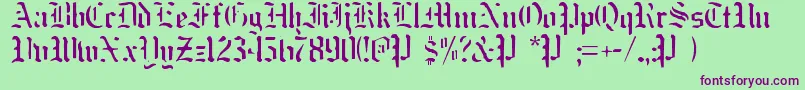 Шрифт NakedMonk – фиолетовые шрифты на зелёном фоне