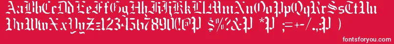 フォントNakedMonk – 赤い背景に白い文字