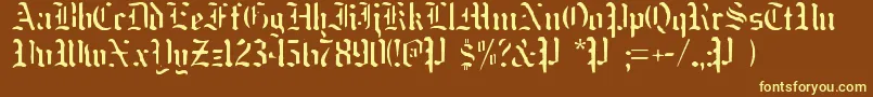 NakedMonk Font – Yellow Fonts on Brown Background