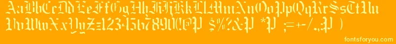 フォントNakedMonk – オレンジの背景に黄色の文字