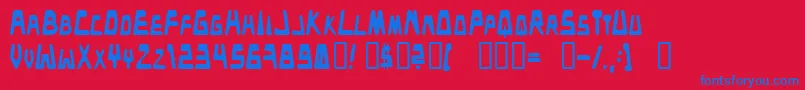 Danceclub Font – Blue Fonts on Red Background