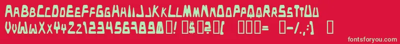 フォントDanceclub – 赤い背景に緑の文字