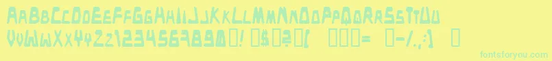 Danceclub-fontti – vihreät fontit keltaisella taustalla