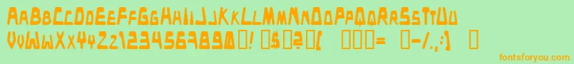 Danceclub Font – Orange Fonts on Green Background