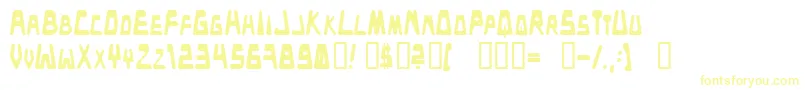 Fonte Danceclub – fontes amarelas em um fundo branco