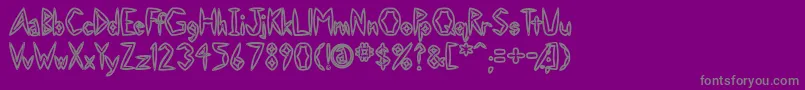 フォントSlightlyHollow – 紫の背景に灰色の文字