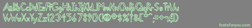 SlightlyHollow-Schriftart – Grüne Schriften auf grauem Hintergrund