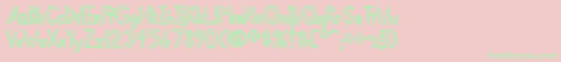 SlightlyHollow Font – Green Fonts on Pink Background