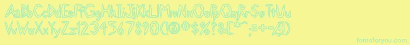 SlightlyHollow Font – Green Fonts on Yellow Background