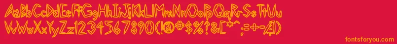 SlightlyHollow Font – Orange Fonts on Red Background
