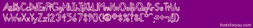 SlightlyHollow Font – Pink Fonts on Purple Background