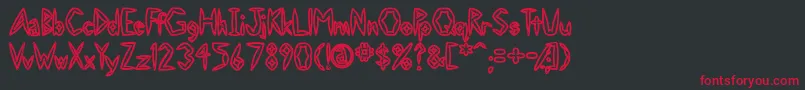SlightlyHollow Font – Red Fonts on Black Background