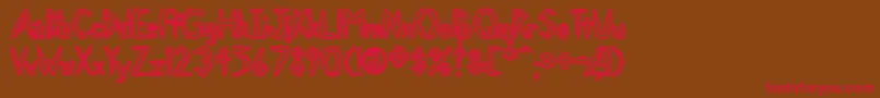 SlightlyHollow-Schriftart – Rote Schriften auf braunem Hintergrund