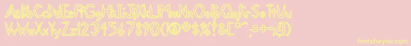 SlightlyHollow Font – Yellow Fonts on Pink Background