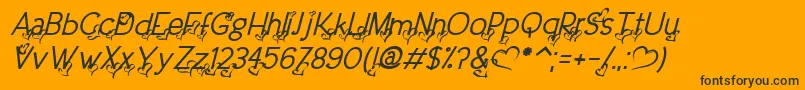 DreamLoveValentineItalic Font – Black Fonts on Orange Background